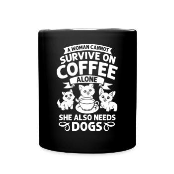 Coffee Dog Machine Puppy Cup Beans - Full Colour Mug - black - Front