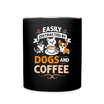 Coffee Dog Machine Puppy Cup Beans - Full Colour Mug - black - Front