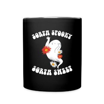 Sorta Sheet Sorta Spooky Halloween - Tasse einfarbig - Schwarz - Vorne