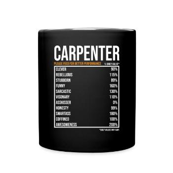 Carpenter Of the day Funny Carpenter - Full Colour Mug - black - Front