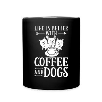 Coffee Dog Machine Puppy Cup Beans - Full Colour Mug - black - Front