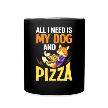 Pizza Dog Food Pizzeria Italian Puppies - Full Colour Mug - black - Front