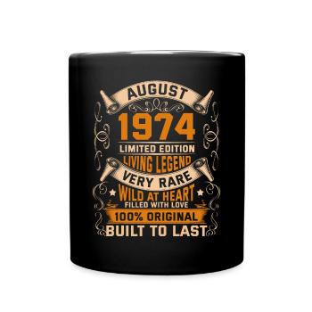 Birthday Legends 100% Original Août 1974 - Mug uni - noir - Devant