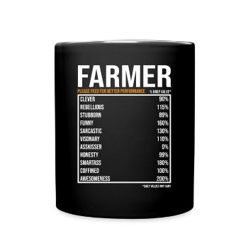 Farmer of the day Funny farmer - Full Colour Mug - black - Front