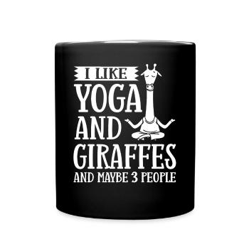 Giraffe Yoga Débutant Séance d’Entraînement Poses Citations - Mug uni - noir - Devant