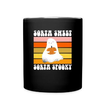 Sorta Sheet Sorta Spooky Halloween - Tasse einfarbig - Schwarz - Vorne