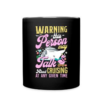 Avertissement de fille de vacances de bateau de croisière - Mug uni - noir - Devant
