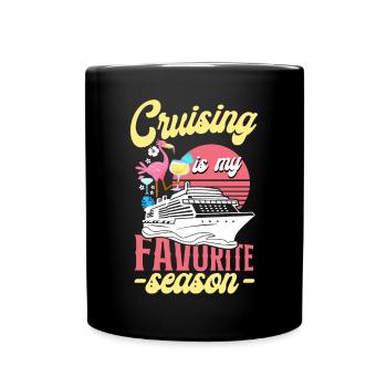 Cruise Ship Vacation Girl Cruising - Full Colour Mug - black - Front