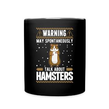 Warnung Hamster Hamsterrad Goldhamster - Tasse einfarbig - Schwarz - Vorne