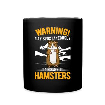Warnung Hamster Hamsterrad Goldhamster - Tasse einfarbig - Schwarz - Vorne