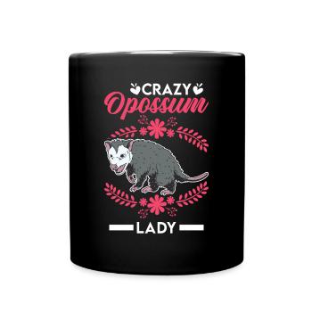 Folle Opossum dame Possum Femme Possum - Mug uni - noir - Devant