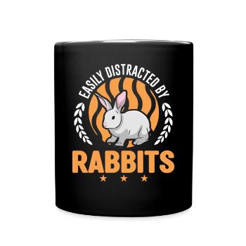 Facilement distrait par Rabbits Rabbit Rabbit - Mug uni - noir - Devant
