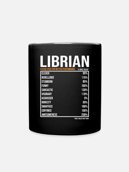 Bibliothécaire Valeurs quotidiennes Drôle Bibliothécaire - Mug uni - noir