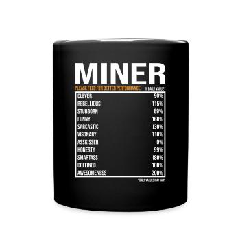 Miner Miner Buddy Mining - Full Colour Mug - black - Front