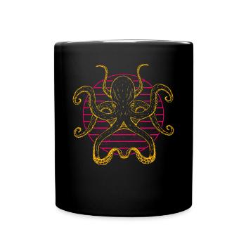 Oktopus - Tasse einfarbig - Schwarz - Vorne