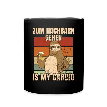 Nachbar Nachbar Nachbarschaft Bier - Tasse einfarbig - Schwarz - Vorne