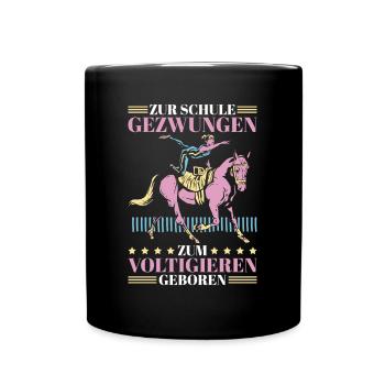 Pferd Voltigieren Pferde Reiten - Tasse einfarbig - Schwarz - Vorne