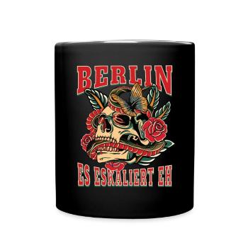 Berlin Frau Geschenk es eskaliert eh Berlin Frauen - Tasse einfarbig - Schwarz - Vorne