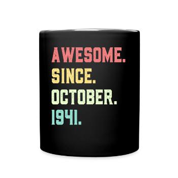 Génial depuis octobre 1941 - Mug uni - noir - Devant