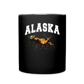 Alaska Geschenk Kinder Herren Damen USA Natur Eis - Tasse einfarbig - Schwarz - Vorne