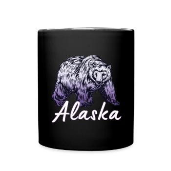 Alaska Gift USA Nature Bear Denali Grizzly Forest - Full Colour Mug - black - Front
