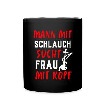 Shisha Geschenk für Wasserpfeife Shishabar Pfeife - Tasse einfarbig - Schwarz - Vorne