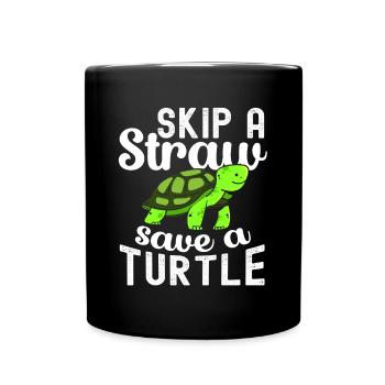 Turtle Relaxed Chill Sea Ocean Beach - Full Colour Mug - black - Front