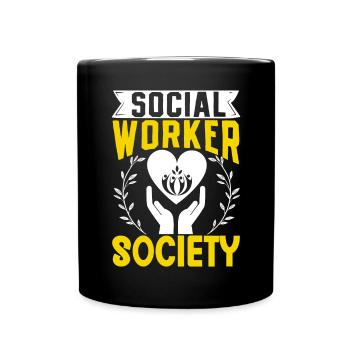 School Social Work Month Hands - Full Colour Mug - black - Front