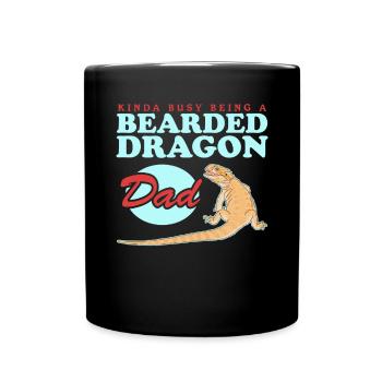 Dragon barbu Papa | Cadeau reptiles dragons barbus - Mug uni - noir - Devant