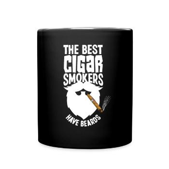 Cigar And Beard Cigar Smoker Gift - Full Colour Mug - black - Front