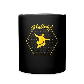 Skaten - Tasse einfarbig - Schwarz - Vorne