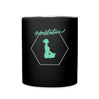 Meditation - Tasse einfarbig - Schwarz - Vorne