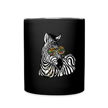 Hippie Tshirt Peace Movement Woodstock Boho Groove - Full Colour Mug - black - Front