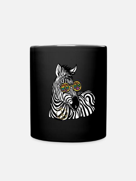 Hippie Tshirt Mouvement pour la Paix Woodstock Boho Groove - Mug uni - noir