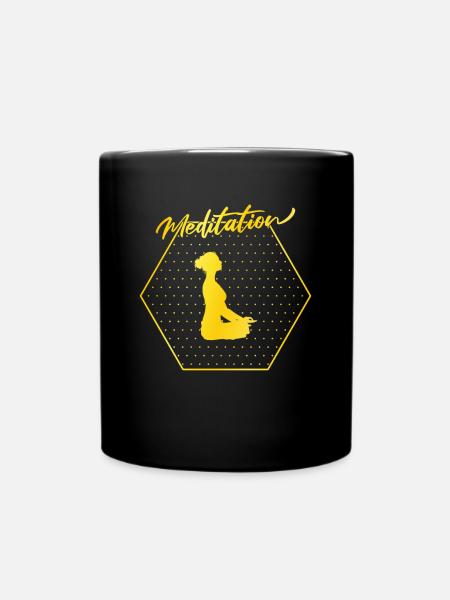 Meditation - Tasse einfarbig - Schwarz