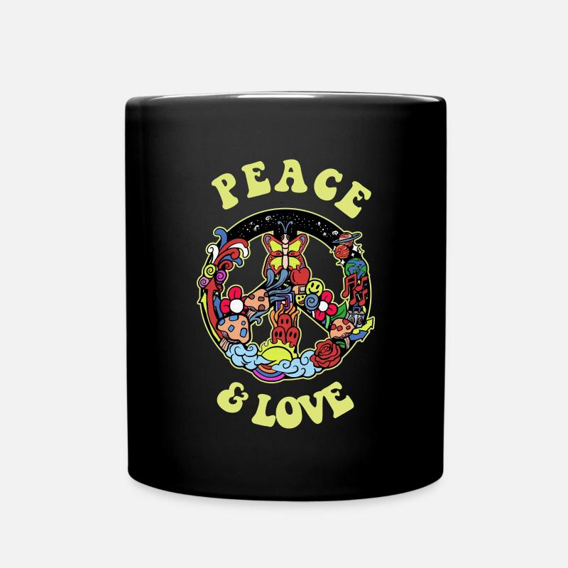 Hippie Geschenk Acidhead Flowerpower Hippi Hippy - Tasse einfarbig - Schwarz