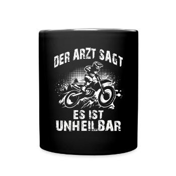 Motocross Geschenk Für Enduro Supermoto Dirt Bike - Tasse einfarbig - Schwarz - Vorne