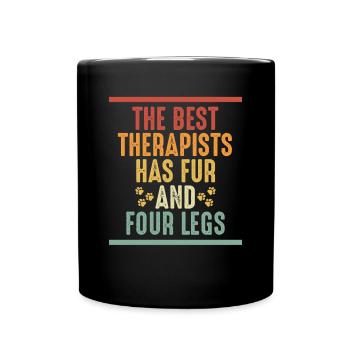 The best therapist is a dog - Full Colour Mug - black - Front