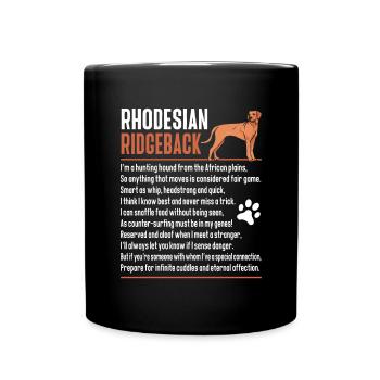 Rhodesian Ridgeback Dog - Full Colour Mug - black - Front