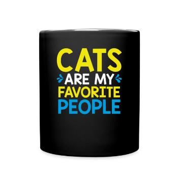 Les chats sont mes personnes préférées - Mug uni - noir - Devant