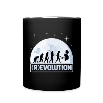 (r)evolution Gespenstische Primaten, Angeführt - Tasse einfarbig - Schwarz - Vorne