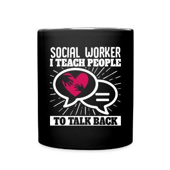 School Social Work Month Heart - Full Colour Mug - black - Front