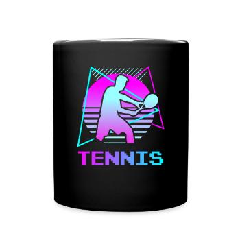 Retro Vintage Classic Tennis Player - Full Colour Mug - black - Front