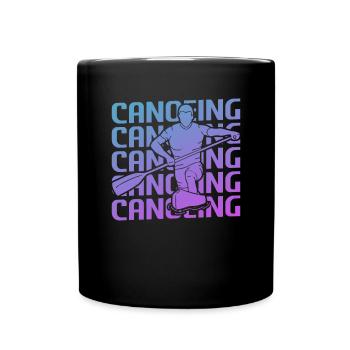 Retro Vintage Classic Canoeing Canoe Canoeist - Full Colour Mug - black - Front