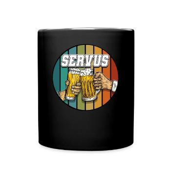 Servus - Tasse einfarbig - Schwarz - Vorne