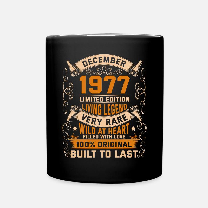 Birthday Legends 100% Original December 1977 - Tasse einfarbig - Schwarz