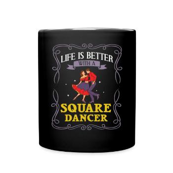 Square Dance Musik Caller Volkstanz Tänzer Usa - Tasse einfarbig - Schwarz - Vorne