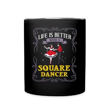 Square Dance Musik Caller Volkstanz Tänzer Usa - Tasse einfarbig - Schwarz - Vorne