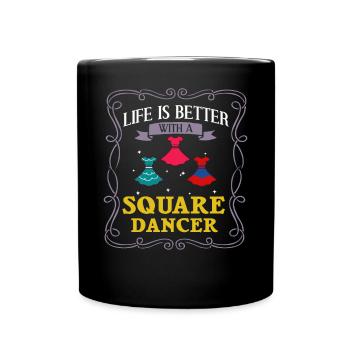 Square Dance Musik Caller Volkstanz Tänzer Usa - Tasse einfarbig - Schwarz - Vorne