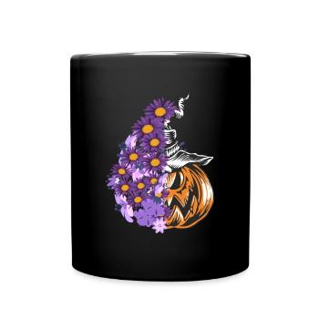 Halloween Kürbis Shirt Geschenk - Tasse einfarbig - Schwarz - Vorne